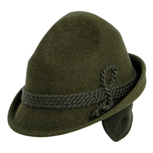 1600KL H67D Faustmann Bavarian Dreispitz Hut  Three Corner Hat Premium 4 Ropes with loop with earflaps Made in Germany