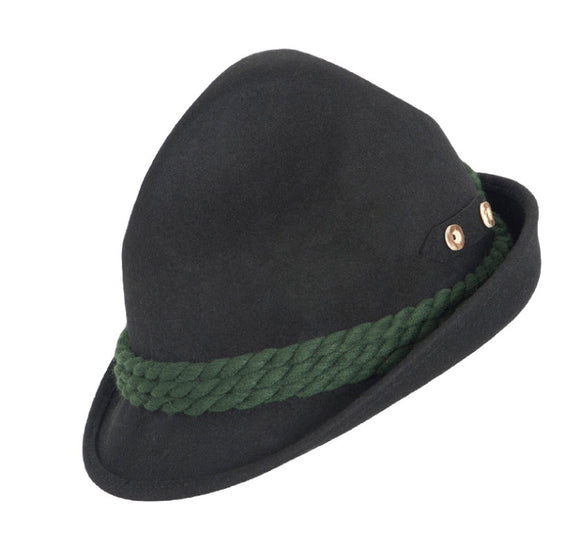 1600 -B16H Faustmann Bavarian Dreispitz Hut  Three Corner Hat  4 Ropes with or without  2 Bone Button  Pocket Made in Germany - German Specialty Imports llc