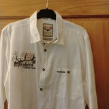 White Stockerpoint Men Trachten Shirt with Alpenhero Premium Tracht Embroidery - German Specialty Imports llc
