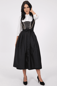 Hofen Schwaben Tracht  Beautiful 3  pc Traditional  Festive Krueger  Collection Dirndl with 85 cm/ 33.5" long skirt with 2 aprons - German Specialty Imports llc