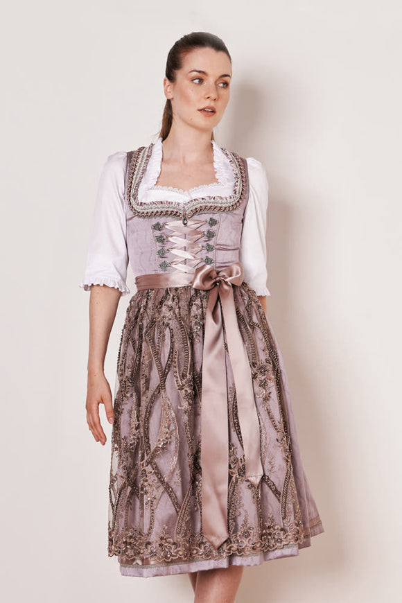 Krueger  Dirndl Catharine  70 cm skirt length, color purple - German Specialty Imports llc