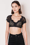 022140-000 Carina Krueger Black Soft  Lace  Dirndl Blouse 1/2 Sleeves