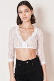 025143-0-0004 Cassandra Krueger Lace Dirndl Blouse 3/4 sleeves, black and white