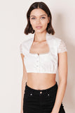 CARA Krueger High cut Lace Dirndl Blouse  with short sleeves matching Willa Dirndl - German Specialty Imports llc