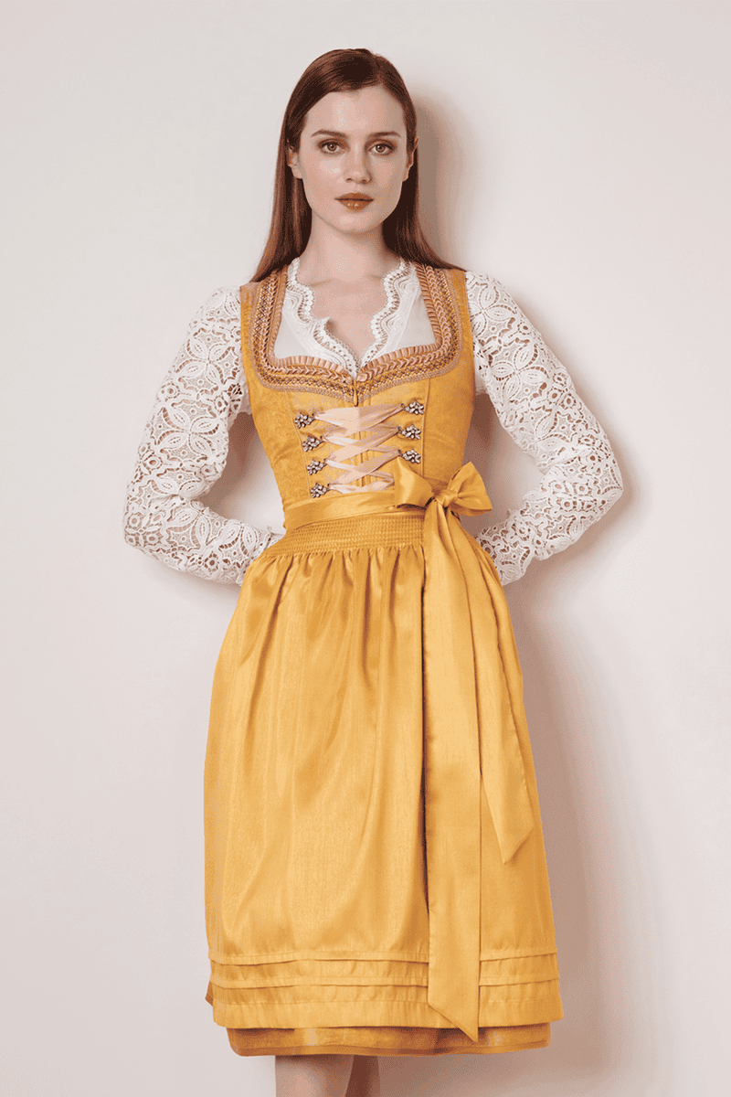112264-60 Festive Krueger Jelena Collection Dirndl Yellow 60 cm or 23.622 112264-60 Festive Krueger Jelena Collection Dirndl Yellow 60 cm or 23.622