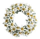 204875-100 For Preorder Only Silk Edelweiss Flower wreath 11.811 " diameter