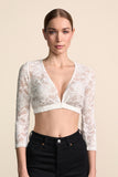 214070-0-0002Krueger Inaara Elegant Festive Lace Dirndl Blouse  with 3/4 sleeves Ecru