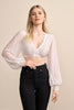 Herrmine Krueger Dirndl Blouse, High V - neck  , Ecru
