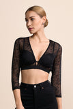 ASya Krueger Lace Dirndl Blouse 3/4 sleeves, black