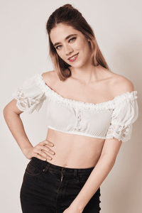 Katya Stockerpoint Carmen Style Lace Dirndl Blouse , on and off the shoulder