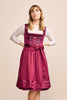 Festive Krueger Thialda Collection Dirndl  bordeaux 60 cm or 23.622" and 27.559"or  70 cm