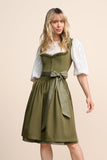 Anica  Krueger Madl  Dirndl skirt length 70 cm in beige and olive green - German Specialty Imports llc