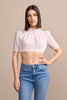 Elea Trentini Dirndl Blouse  with 1/2 length  sleeves Ecru