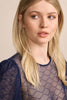 212068-000 Hazel Krueger Soft  Lace  Dirndl Blouse 1/2 Sleeves, blue