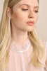 Delinda  Krueger Dirndl Lace Blouse, High Necked , long sleeves, Ecru