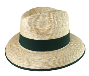 36500 Natur O16M Wide Rim Braided Straw Bortenstroh  Hat With Wide Ribbon made in Italy