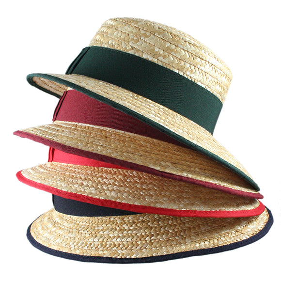 39065/0 Natur Rim Braided Straw Bortenstroh  Hat With Ribbon in different colors - German Specialty Imports llc