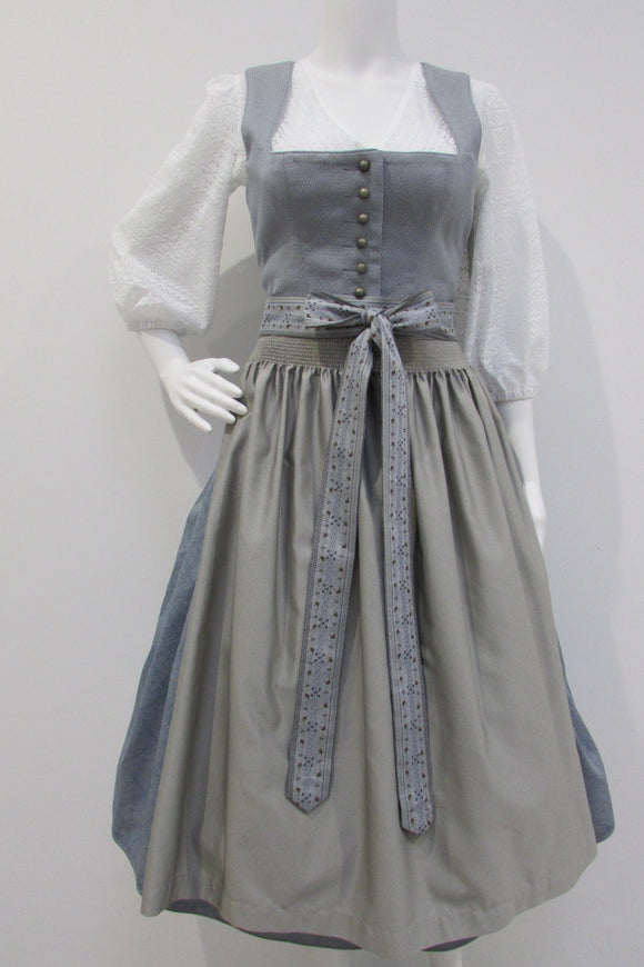 42025-8 Country Line Dirndl , grey - blue / nature - German Specialty Imports llc