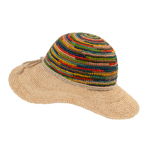 43525 Ladies crochet style Straw Hat size adjustable size