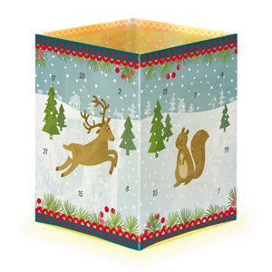 22235-12510 Animals  Tea Light Advent Calendar Card  with envelope