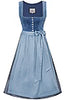 932475-020057 Modell: Gy-11-Petersdorf,dove blue ,75 cm skirt length Marjo Dirndl - German Specialty Imports llc
