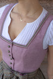 191 2930 - 00 Hammerschmid Carola  Dirndl Blouse high cut in beautiful linen lace design with short sleevws and half length sleeves - German Specialty Imports llc