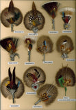 000364/00B284 Brass Hat Pin / Brooch with Feathers and Deer Hair Brush - German Specialty Imports llc