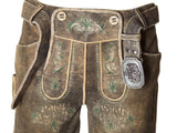Hammerschmid Lederhose Lofer Men Trachten  Lederhosen Leather Pants, dark brown antique (Copy) - German Specialty Imports llc