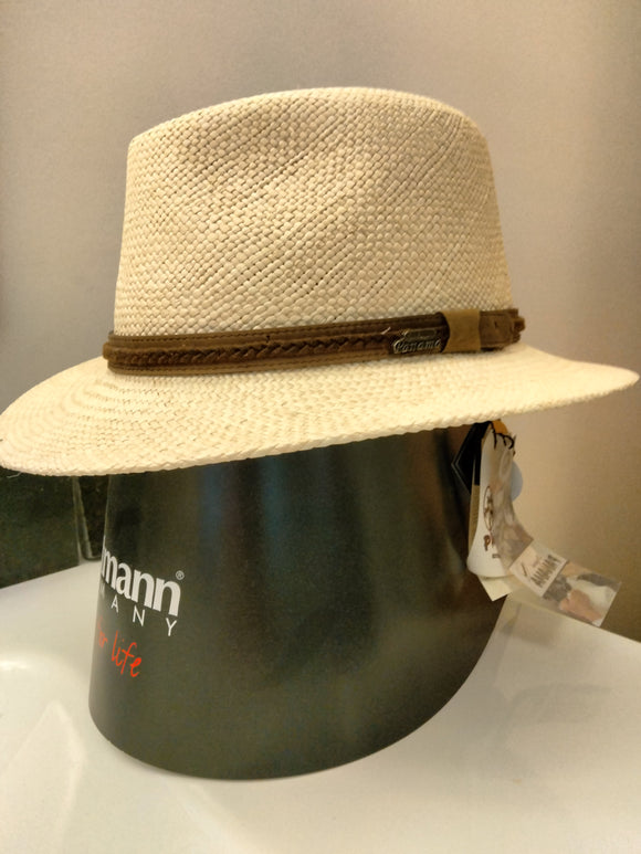 42561 Genuine Panama Hat  Straw hat with Leatherband - Handwoven in Ecuador and made in Italy - German Specialty Imports llc