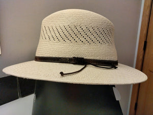 40224 Genuine Panama Hat Breeze   Straw hat with Leatherband - Handwoven in Ecuador and made in Italy - German Specialty Imports llc