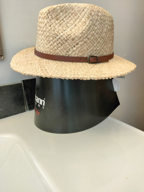 41018  Traditional  Trachten  Stroh Hut/  Straw Hat by Faustmann with beautiful leather band - German Specialty Imports llc