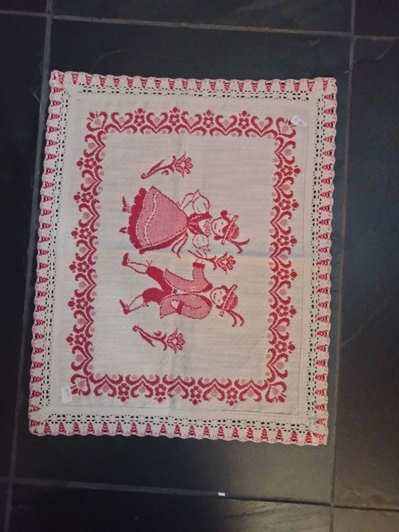 Weberei Schatz Woven Linen Tablecloth with Bavarian Dancer Design in different colors - German Specialty Imports llc
