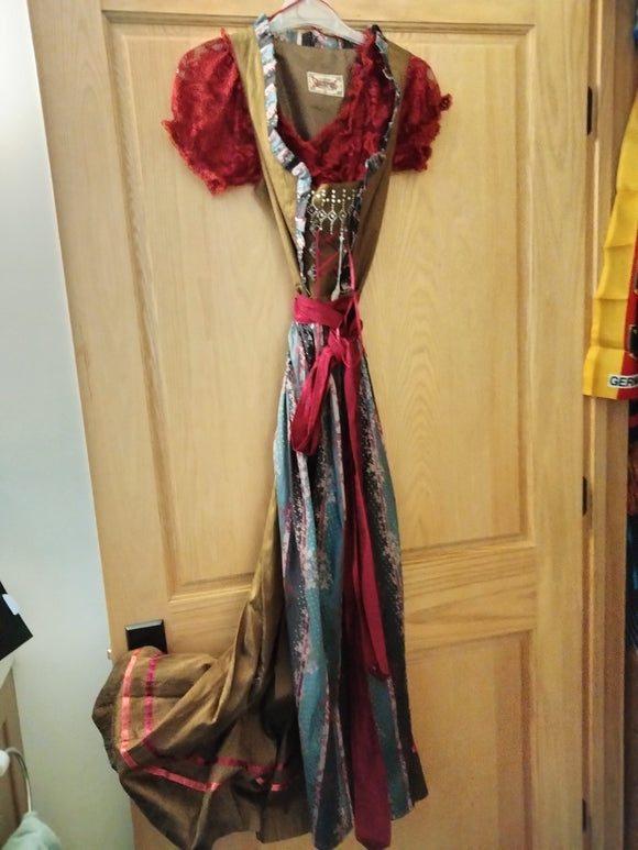 2 pc Stockerpoint Long Elegant Pure Silk Dirndl Dress Viktoria