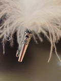Decorative Hat Pin / Brooch with white Feather