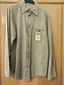 NOVARO brown / beige checkered Stockerpoint Men Trachten Shirt - German Specialty Imports llc