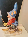 Goebel Gnome Figurine Hummel Co Boy Dwarf Germany 522 Toni Skier skiis pole snow - German Specialty Imports llc