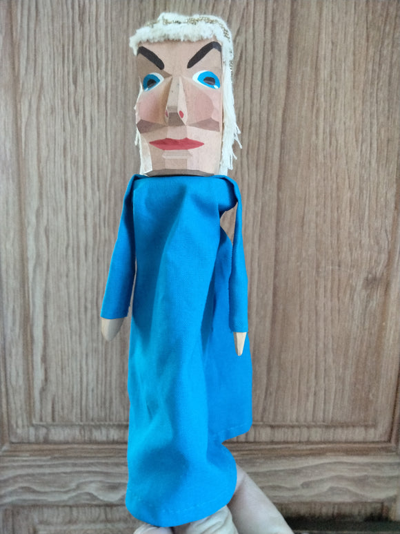 Lotte Sievers Hahn Prince on a stick Hand Carved Hand Puppet