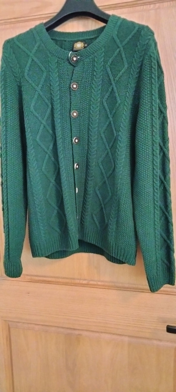 71708 - 82127 Plus Traditional Green  Hammerschmid Knitted Wool Jacket sized in men sizes