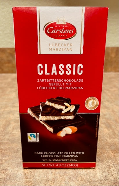 Ch Carstens Classic  Chocolate Covered Marzipan Luebecker finest Selection - German Specialty Imports llc