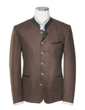 191 - 8100 Leo Hammerschmid Blue / Grey  and Taupe / green Fine Loden Men Trachten Jacket