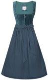 928370-020057 Modell: GY-11-Kirchham, petrol, 70 cm skirt length Marjo Dirndl - German Specialty Imports llc
