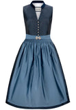 Lucille Stockerpoint Dirndl  75 cm in blue, green and burgundy red - German Specialty Imports llc