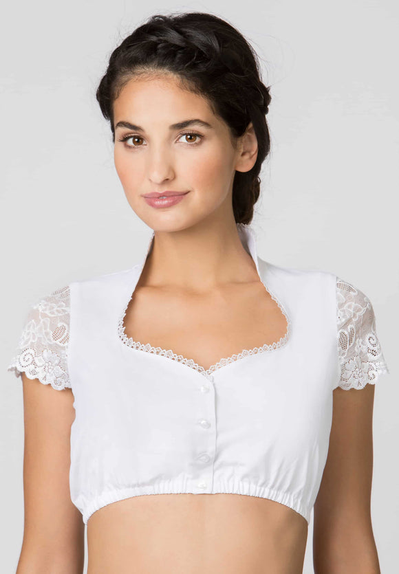 Stockerpoint B-8058   Dirndl Blouse short lace  sleeves - German Specialty Imports llc