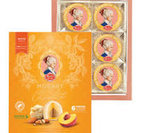 183454 White Chocolate Peach German Reber Mozart / Constanze Mozart Kugel  6 pc  Gift Box (Copy)
