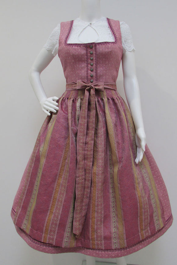 T-9296/7Traontana Country Line Stretch  powder pink /mustard   Dirndl - German Specialty Imports llc