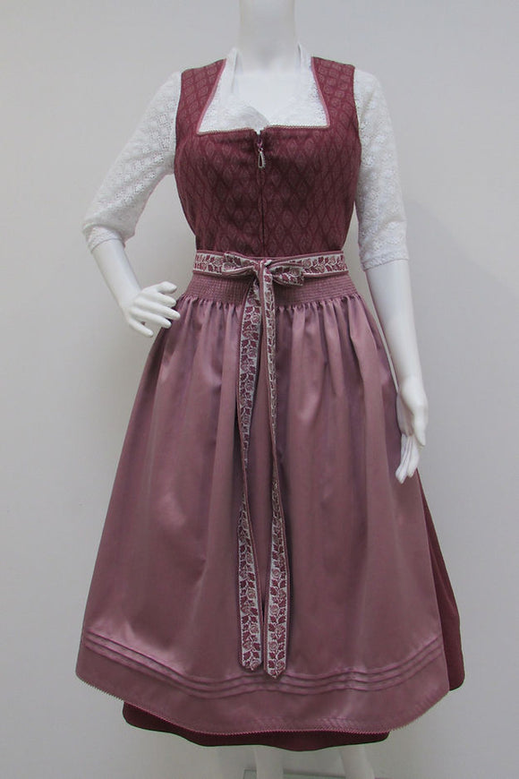 41789/7 Country Line   Bordeaux / Old rose   Dirndl - German Specialty Imports llc