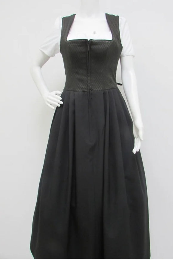 41806 Country Line Black Dirndl with Zipper in different colors, skirt length 90 cm
