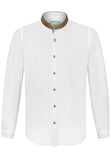Adamo  White Stockerpoint Men Trachten Shirt with brown Standup collar an details in different  colors