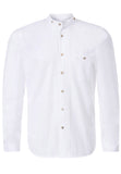 Leon White Stockerpoint Men Trachten Shirt with Standup collar