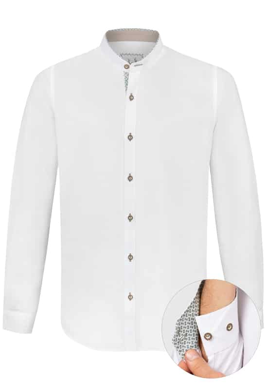 Raffa  White Stockerpoint Men Trachten Shirt with Standup collar and different colors in design - German Specialty Imports llc